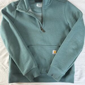 Carhartt Teal Zip-Up Sweater